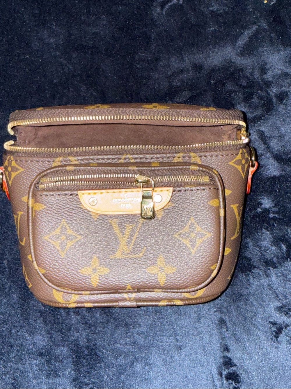 Louis Vuitton Brown Monogram Canvas Crossbody with Gold Hardware